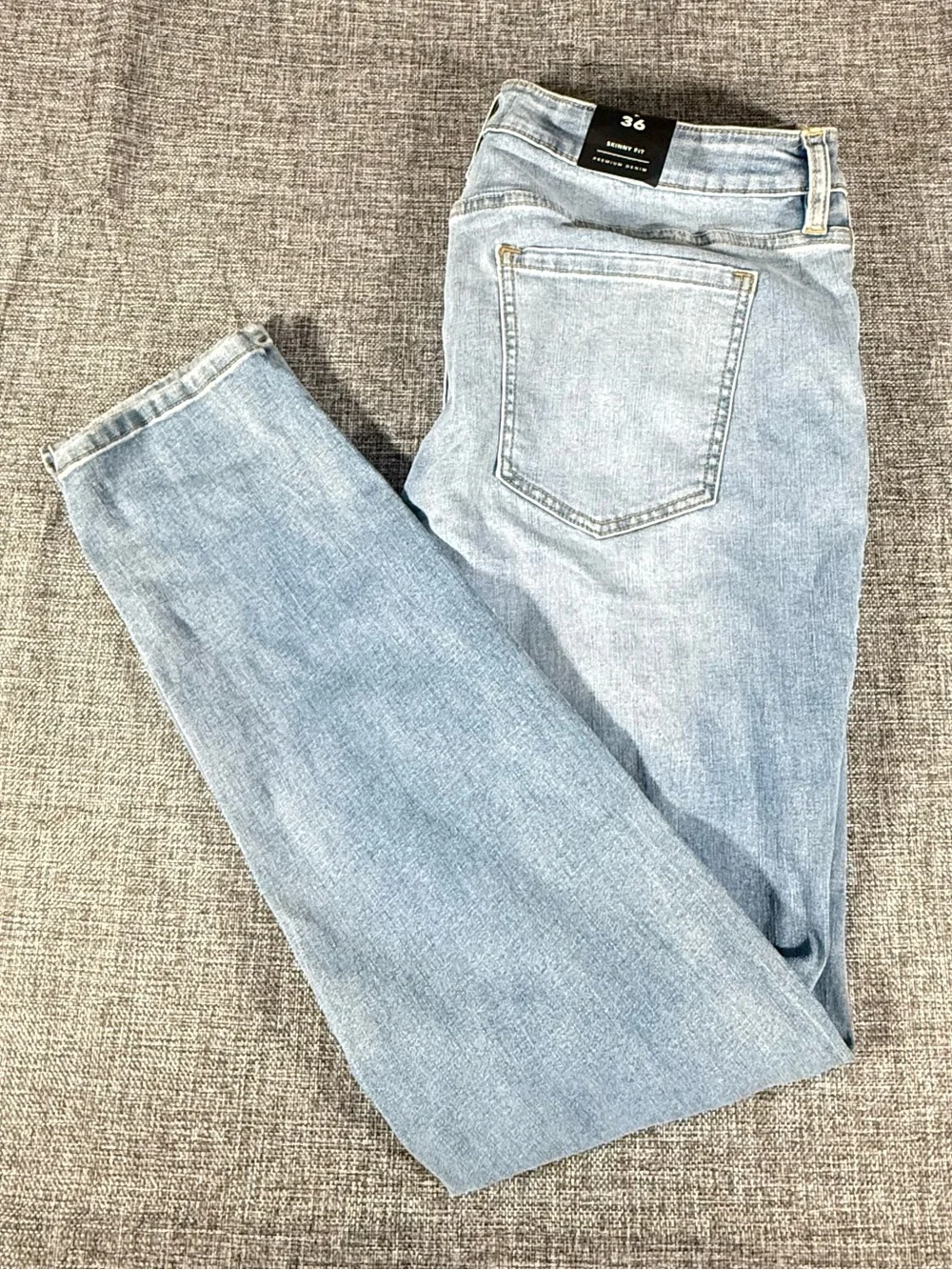 Fashion Nova Light Blue Distressed Men’s Skinny Jeans